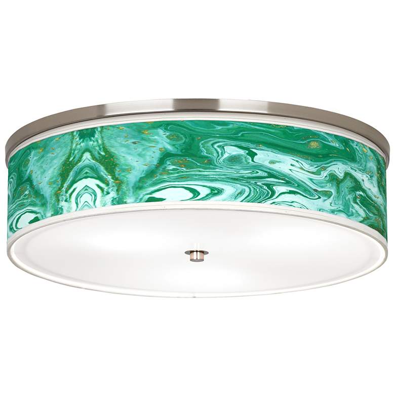 Image 1 Malachite Giclee Nickel 20 1/4" Wide Ceiling Light