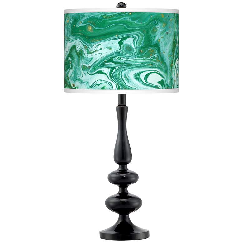 Image 1 Malachite Giclee Paley Black Table Lamp