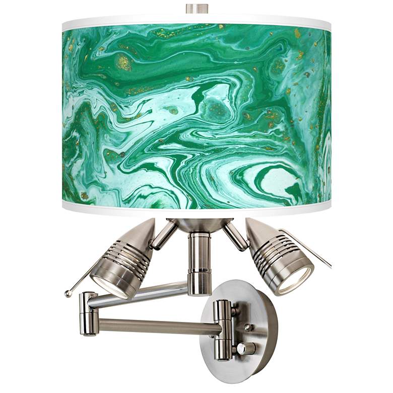 Image 1 Malachite Giclee Plug-In Swing Arm Wall Lamp