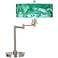 Malachite Stone Pattern Giclee Shade LED Swing Arm Desk Lamp