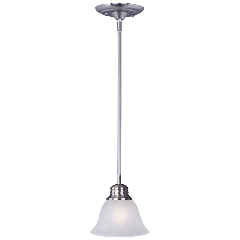 Image 1 Malaga 1-Light 6" Wide Satin Nickel Pendant Light