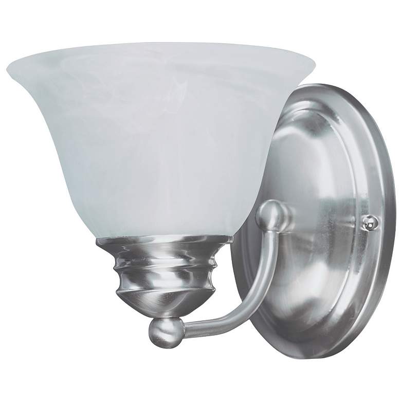 Image 1 Malaga 1 Light 6" Wide Satin Nickel Wall Sconce