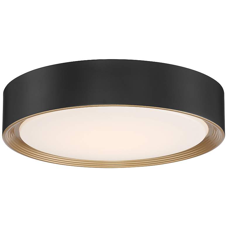 Image 1 Malaga 15.75" Wide Matte Black 3CCT LED Flush Mount