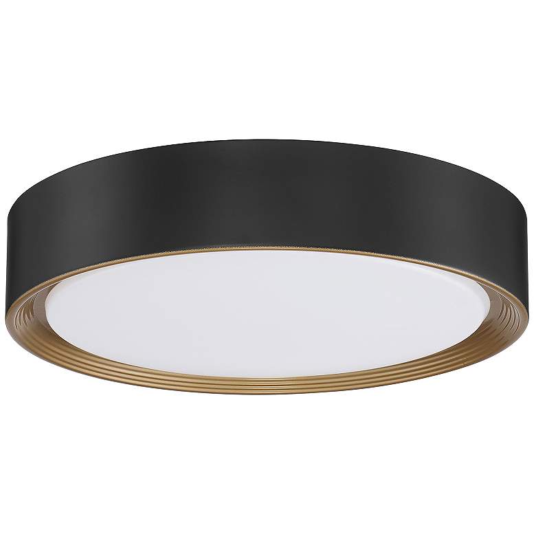 Image 2 Malaga 15.75" Wide Matte Black 3CCT LED Flush Mount more views