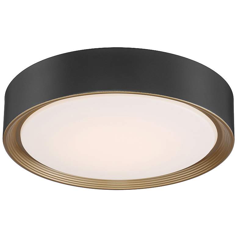 Image 5 Malaga 15.75" Wide Matte Black 3CCT LED Flush Mount more views