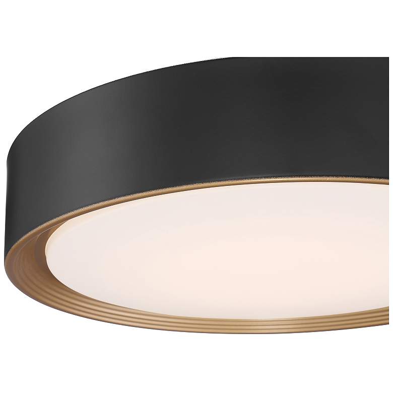 Image 6 Malaga 15.75" Wide Matte Black 3CCT LED Flush Mount more views