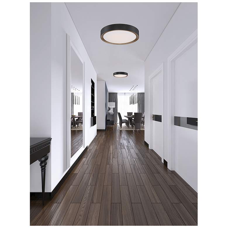 Image 2 Malaga 19.75" Wide Matte Black 3CCT LED Flush Mount more views