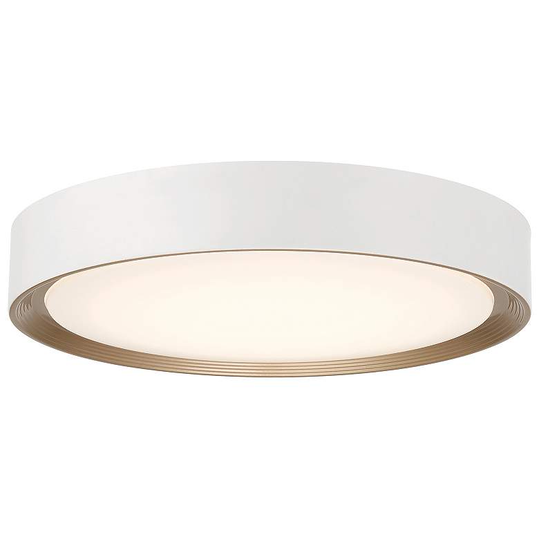 Image 1 Malaga 19.75" Wide Matte White 3CCT LED Flush Mount