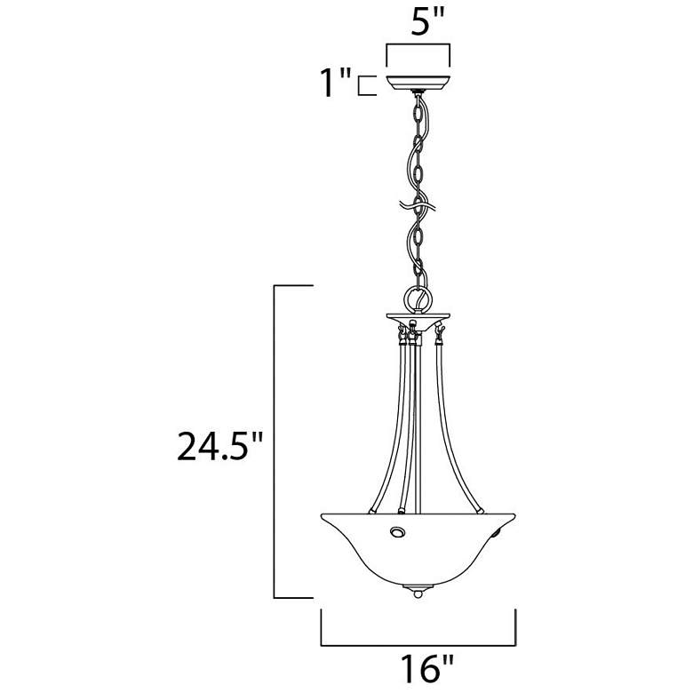 Image 2 Malaga 3-Light 16" Wide Satin Nickel Pendant Light more views