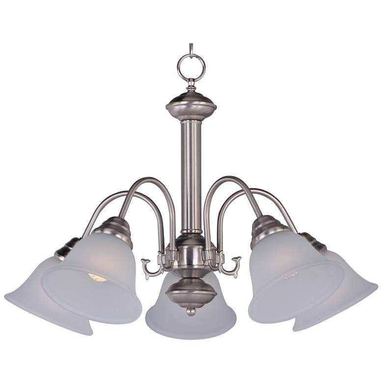 Image 1 Malaga 5-Light 24 inch Wide Satin Nickel Chandelier