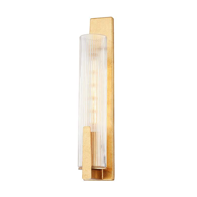 Image 1 Malakai 19 3/4" High Vintage Gold Leaf Wall Sconce