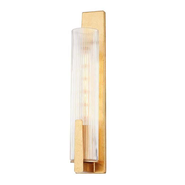 Image 2 Malakai 19 3/4" High Vintage Gold Leaf Wall Sconce more views