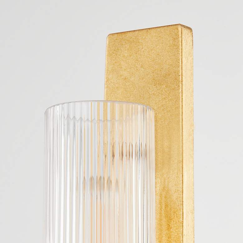 Image 5 Malakai 19 3/4" High Vintage Gold Leaf Wall Sconce more views