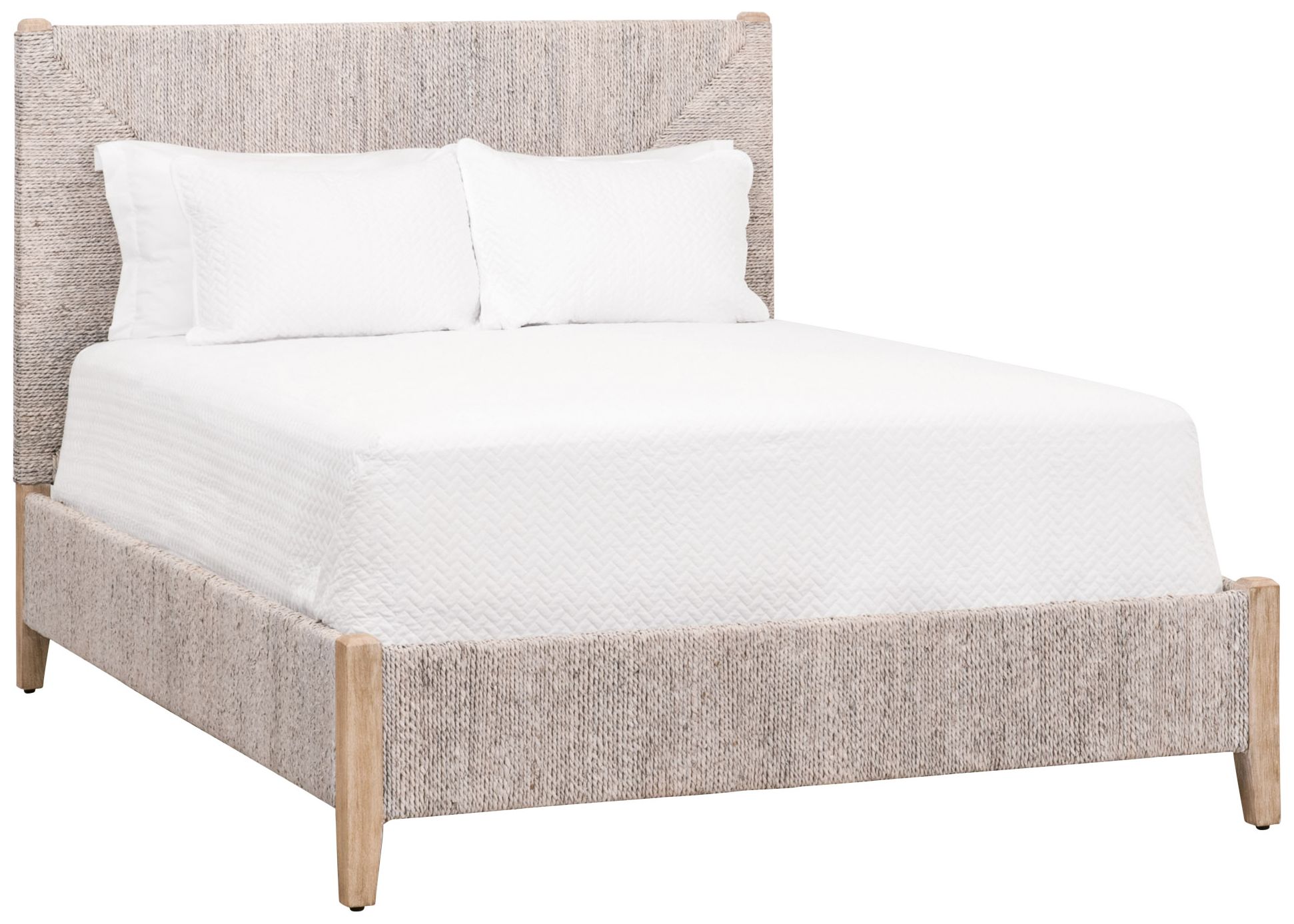 Malay Natural Gray Wood with Abaca Rope Cal King Bed