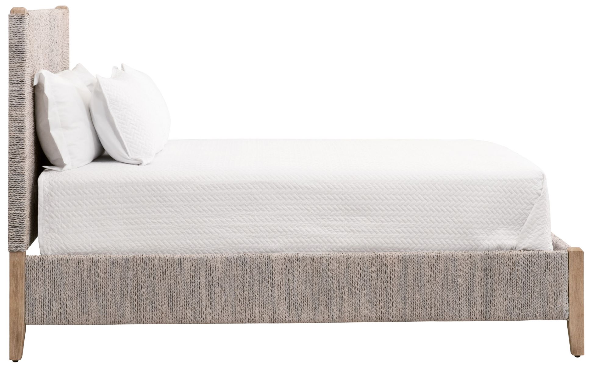 Malay Natural Gray Wood with Abaca Rope Cal King Bed