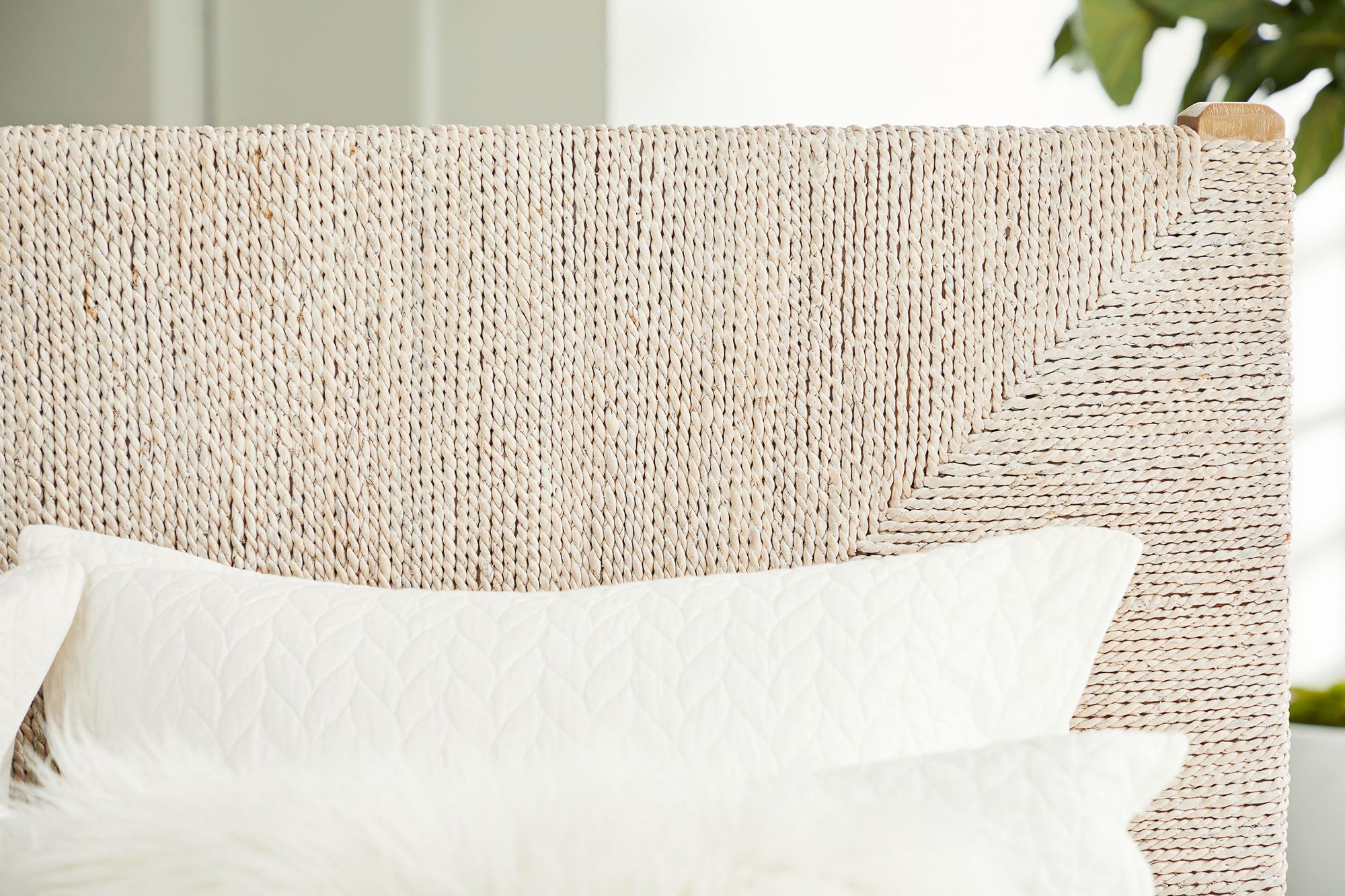 Malay Natural Gray Wood with Abaca Rope Cal King Bed