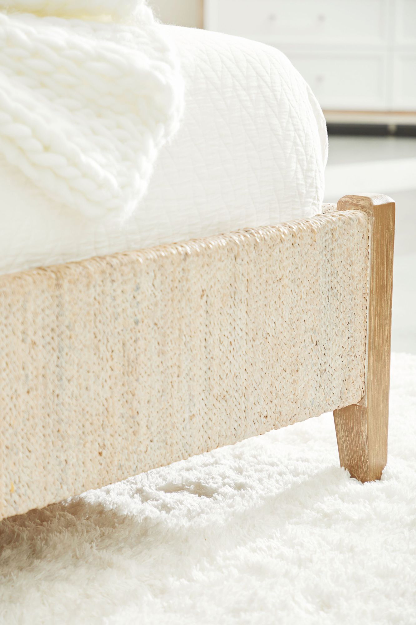 Malay Natural Gray Wood with Abaca Rope Cal King Bed