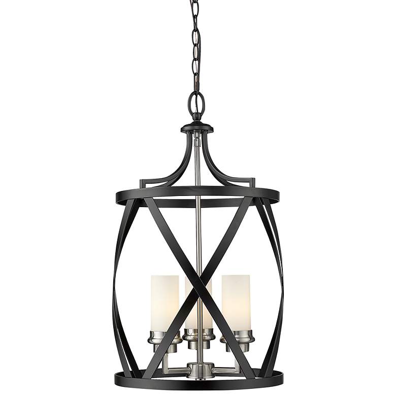Image 1 Malcalester 14"W Black and Brushed Nickel 3-Light Pendant