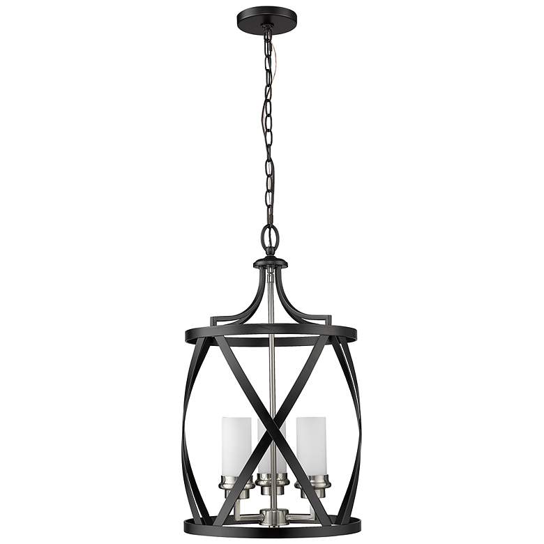 Image 5 Malcalester 14"W Black and Brushed Nickel 3-Light Pendant more views
