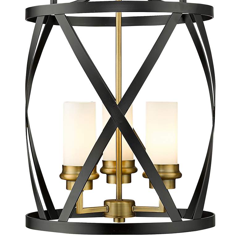 Image 4 Malcalester 14"W Matte Black and Olde Brass 3-Light Pendant more views