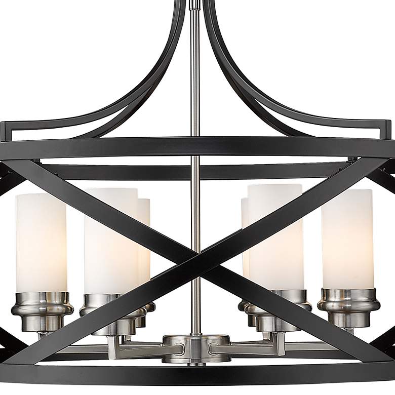 Image 4 Malcalester 24" Wide Brushed Nickel and Matte Black 6-Light Pendant more views