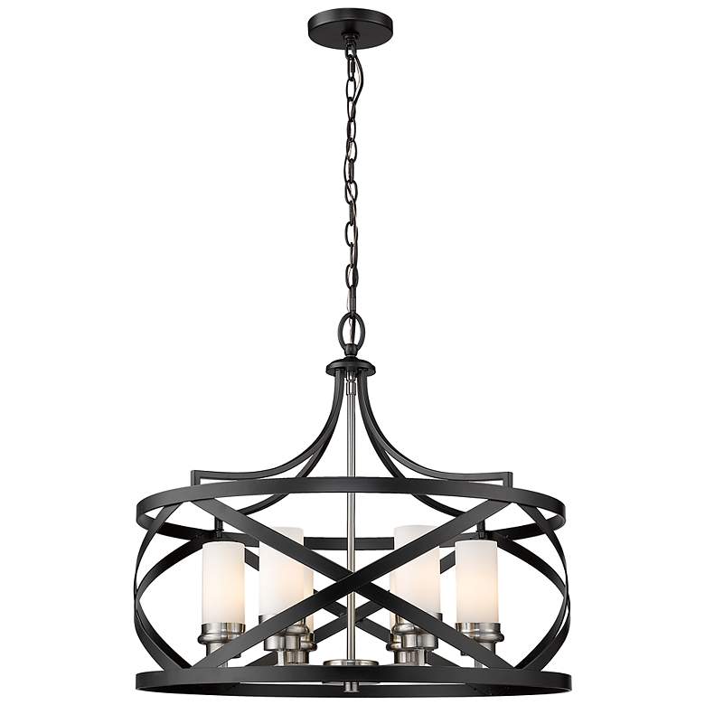 Image 5 Malcalester 24" Wide Brushed Nickel and Matte Black 6-Light Pendant more views