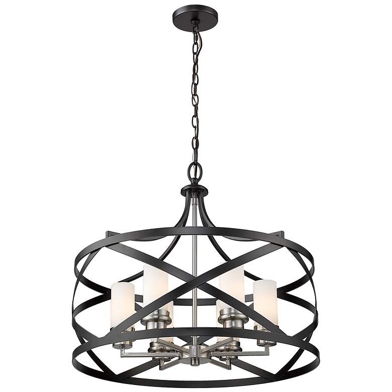 Image 6 Malcalester 24" Wide Brushed Nickel and Matte Black 6-Light Pendant more views