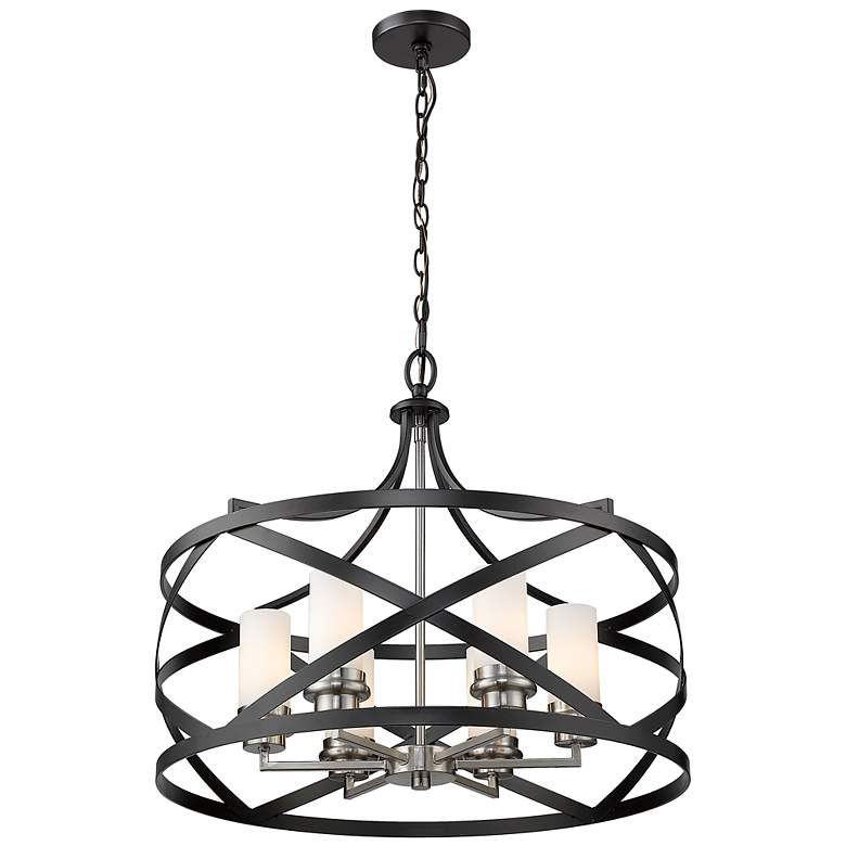 Image 6 Malcalester 24" Wide Brushed Nickel and Matte Black 6-Light Pendant more views