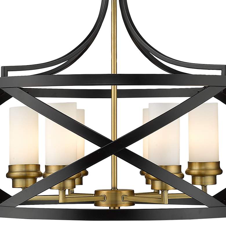 Image 4 Malcalester 24" Wide Matte Black Olde Brass 6-Light Pendant more views