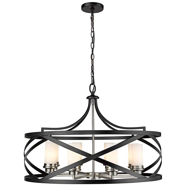 Image 1 Malcalester 30" Wide Matte Black 8-Light Chandelier