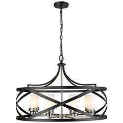 Malcalester 30" Wide Matte Black 8-Light Chandelier