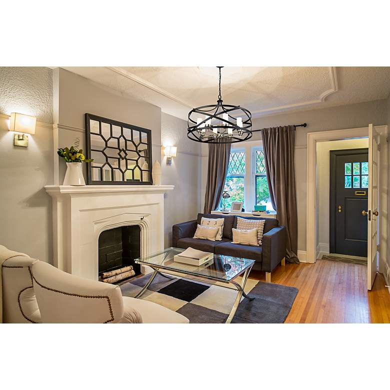 Image 3 Malcalester 30" Wide Matte Black 8-Light Chandelier more views