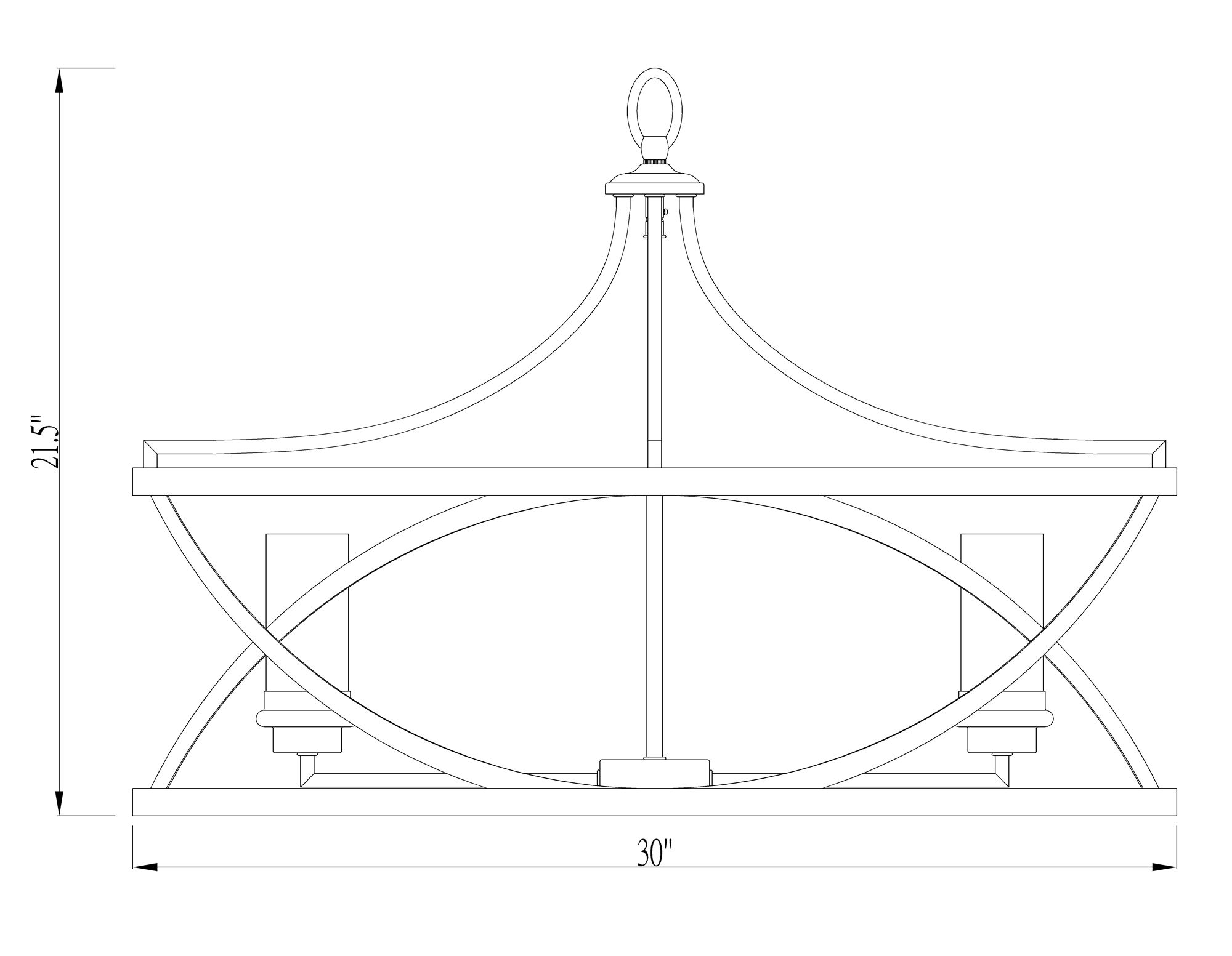 Malcalester 30" Wide Matte Black 8-Light Chandelier