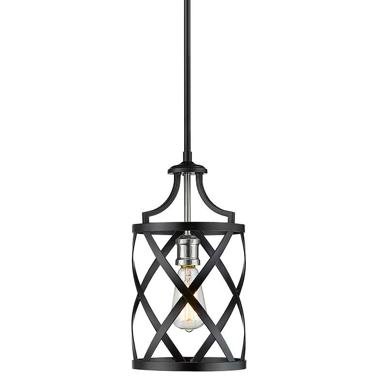 Image 1 Malcalester 8" Wide Matte Black Mini Pendant