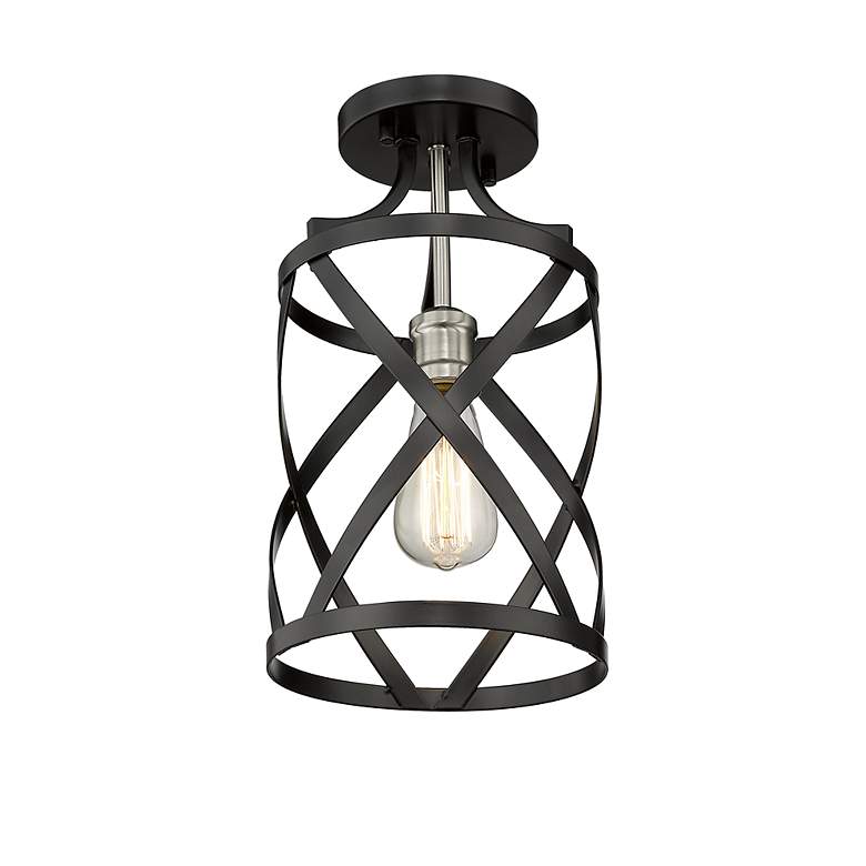 Image 3 Malcalester by Z-Lite Matte Black + Brushed Nickel 1 Light Flush Mount more views