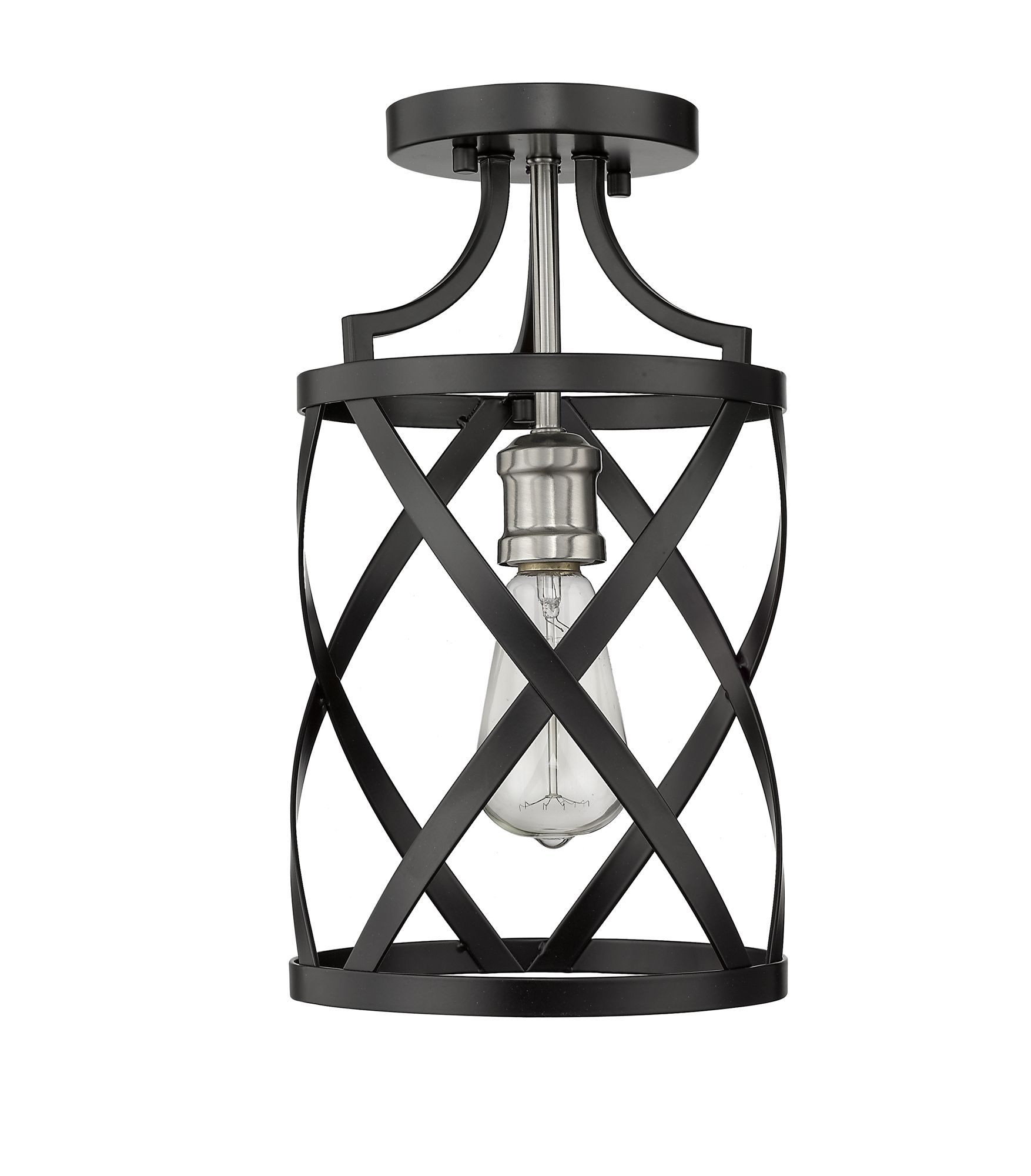 Image 5 Malcalester by Z-Lite Matte Black + Brushed Nickel 1 Light Flush Mount more views