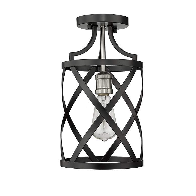 Image 5 Malcalester by Z-Lite Matte Black + Brushed Nickel 1 Light Flush Mount more views