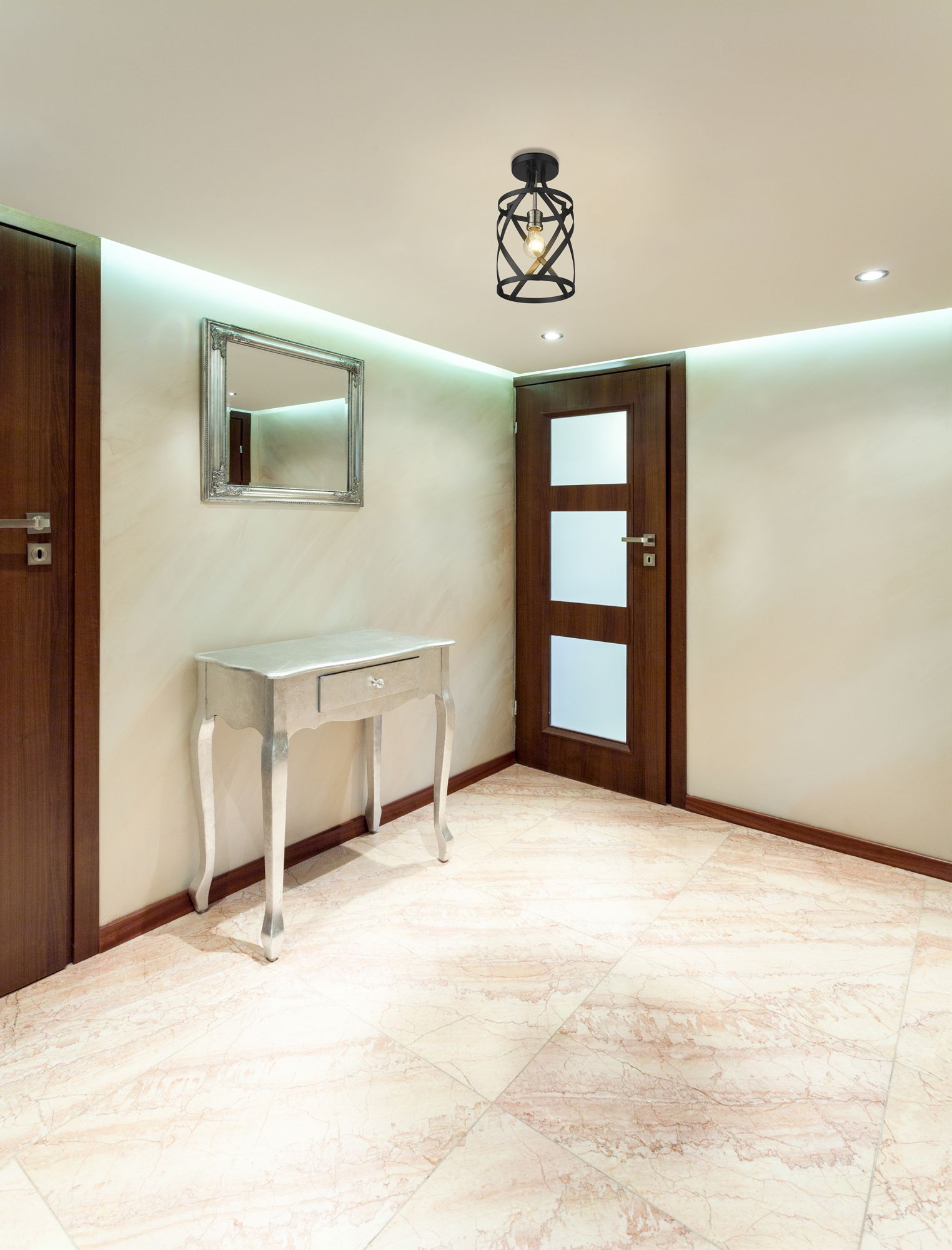 Image 7 Malcalester by Z-Lite Matte Black + Brushed Nickel 1 Light Flush Mount more views