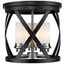 2_Malcalester by Z-Lite Matte Black + Brushed Nickel 3 Light Flush Mount