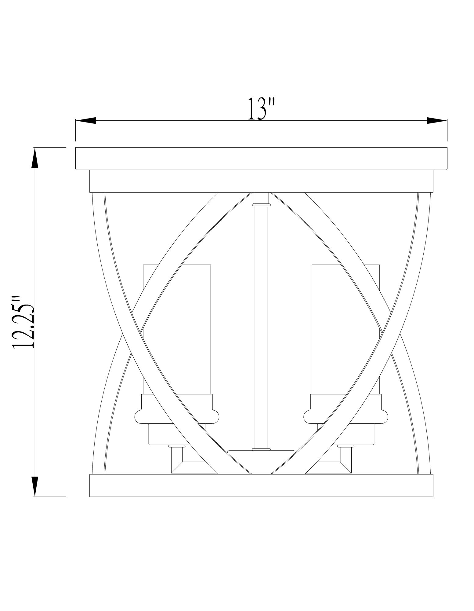 Malcalester by Z-Lite Matte Black + Brushed Nickel 3 Light Flush Mount