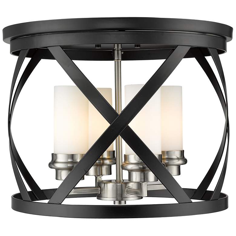 Image 2 Malcalester by Z-Lite Matte Black + Brushed Nickel 4 Light Flush Mount