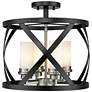 2_Malcalester by Z-Lite Matte Black + Brushed Nickel 4 Light Semi Flush Mount