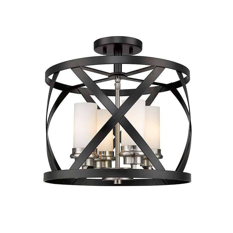 Image 5 Malcalester by Z-Lite Matte Black + Brushed Nickel 4 Light Semi Flush Mount more views