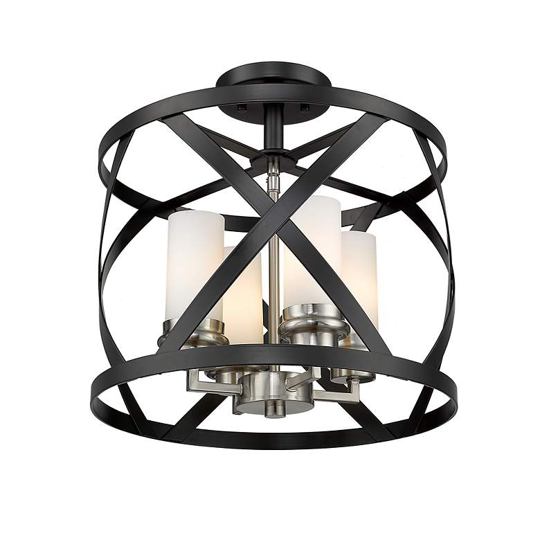 Image 6 Malcalester by Z-Lite Matte Black + Brushed Nickel 4 Light Semi Flush Mount more views