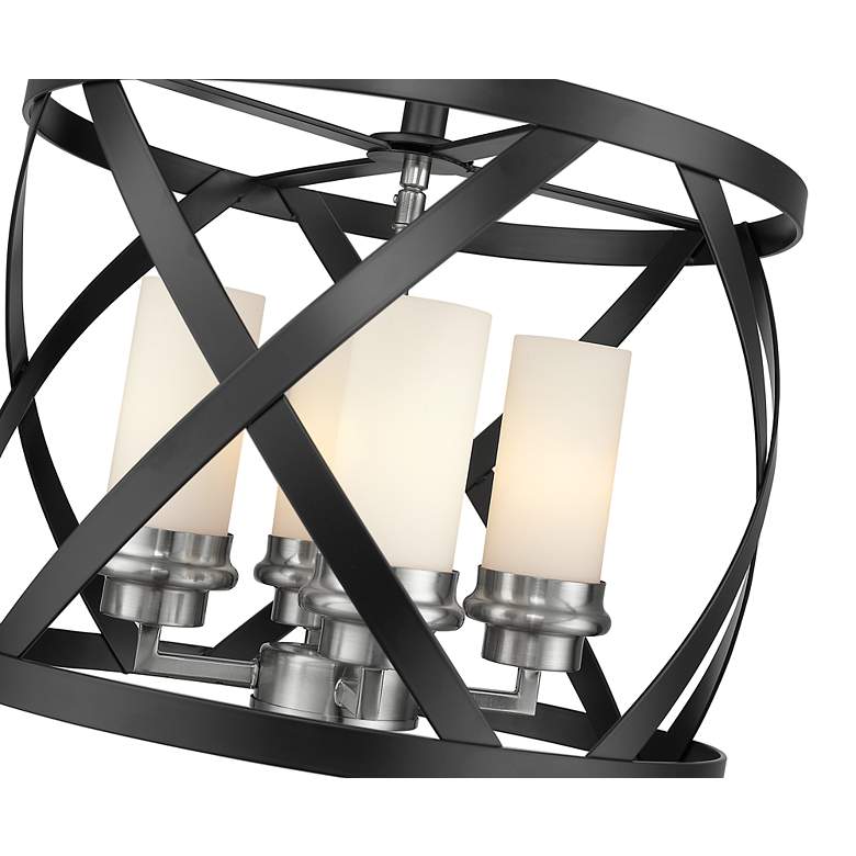 Image 7 Malcalester by Z-Lite Matte Black + Brushed Nickel 4 Light Semi Flush Mount more views