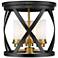 Malcalester by Z-Lite Matte Black + Olde Brass 3 Light Flush Mount