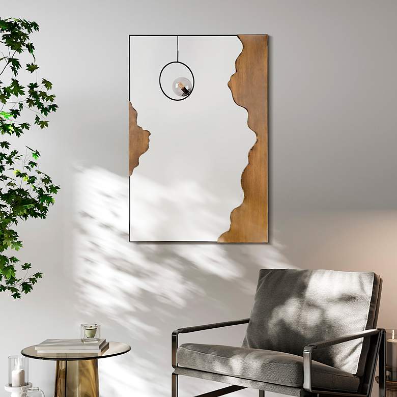 Image 7 Malcolm Antique Gold 24" x 36" Rectangular Wall Mirror more views