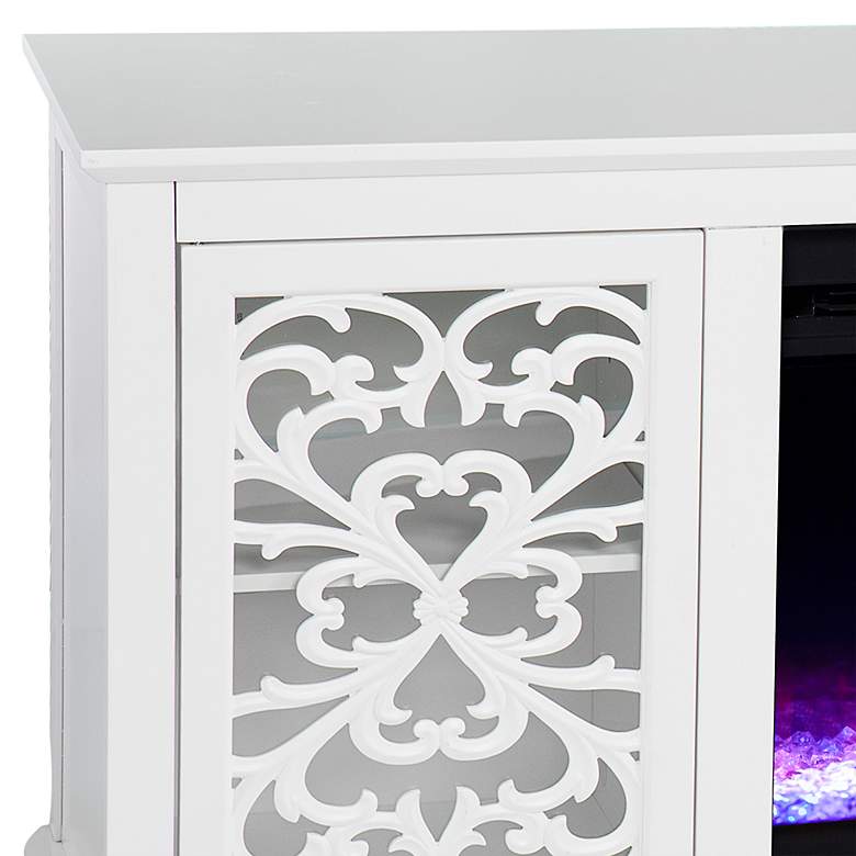 Image 3 Maldina 58" Wide White Wood Color Changing Fireplaces more views
