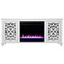 Maldina 58" Wide White Wood Color Changing Fireplaces