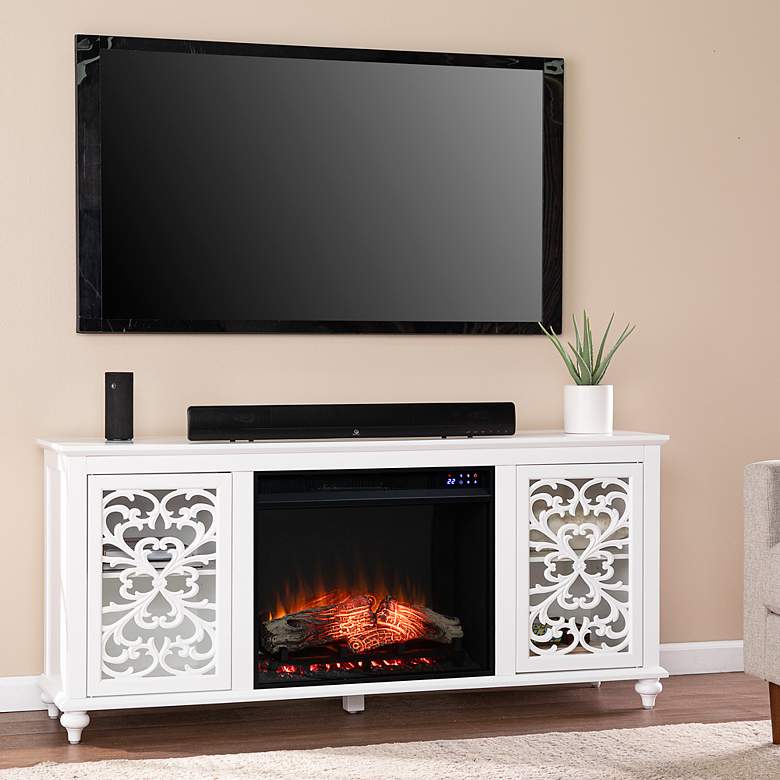 Image 1 Maldina White Electric Fireplace Media Console